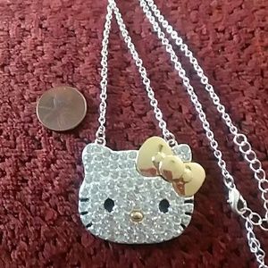 Cute Rhinestone Hello Kitty Necklace Sanrio